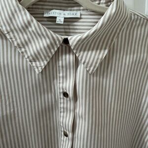 100% Cotton Preston & York Stripe Tunic Shirt XL